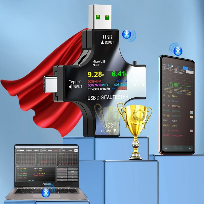 USB Tester DC Type-C PD Digita - đánh giá và giá Power Supply Tester
